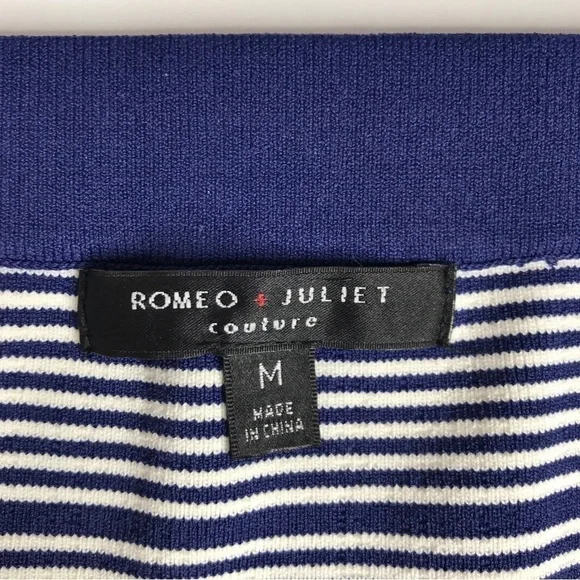 ROMEO + JULIET COUTURE Knit Navy & White Horizontal Stripes Pencil Skirt Size M - Picture 6 of 15